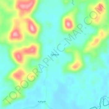 Zambai topographic map, elevation, terrain