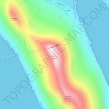Háfjall topographic map, elevation, terrain