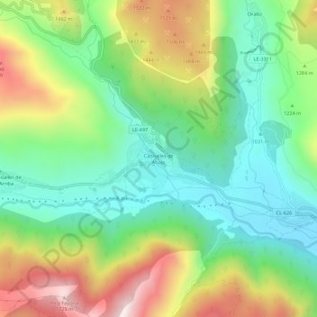 Caboalles de Abajo topographic map, elevation, terrain