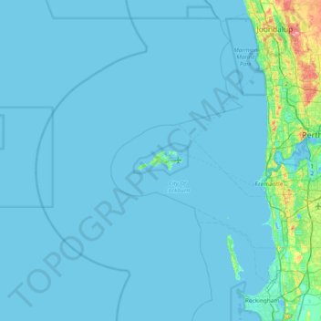 Rottnest Island topographic map, elevation, terrain