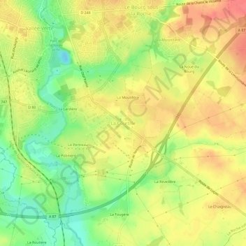 La Courtille topographic map, elevation, terrain