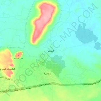 Al Uwaynah topographic map, elevation, terrain