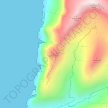 Tosskorarhorn topographic map, elevation, terrain
