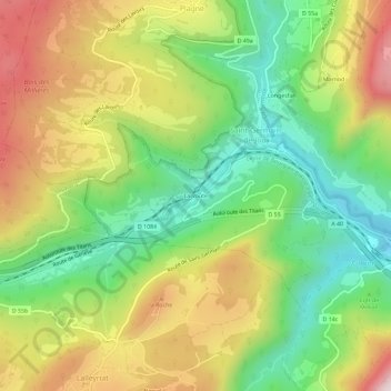 La Voute topographic map, elevation, terrain