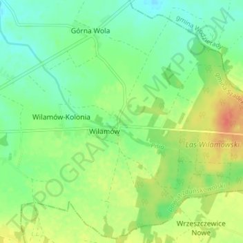 Wilamów-Parcela topographic map, elevation, terrain