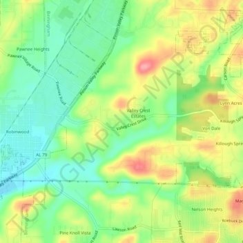 Eastbrook Manor topographic map, elevation, terrain