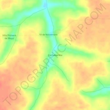 Cochabamba topographic map, elevation, terrain