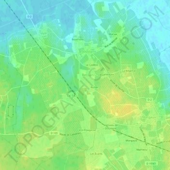 Caboy topographic map, elevation, terrain