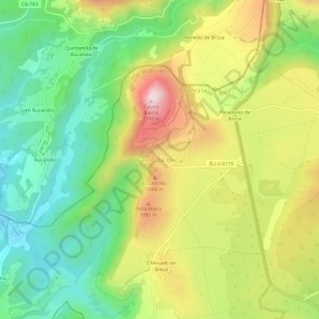 Barrio de Bricia topographic map, elevation, terrain