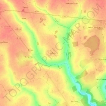 Le Tertre topographic map, elevation, terrain