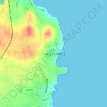 Loughshinny topographic map, elevation, terrain