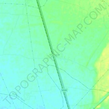 Khanpur topographic map, elevation, terrain