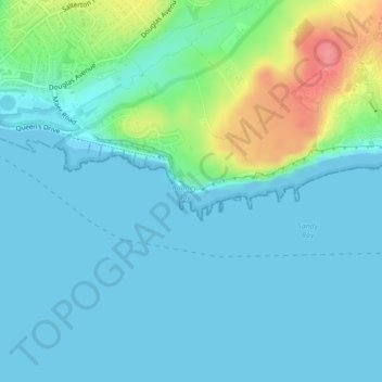 Orcombe Point topographic map, elevation, terrain