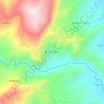 Mambulod topographic map, elevation, terrain