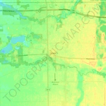Howe topographic map, elevation, terrain