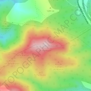 Alto de Buey Mayor topographic map, elevation, terrain