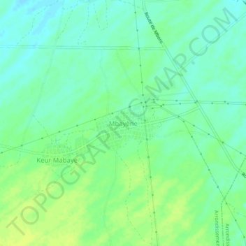 Mbayène topographic map, elevation, terrain