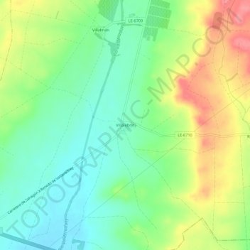 Villalebrín topographic map, elevation, terrain