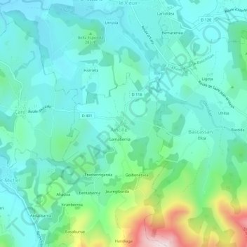 Plaza topographic map, elevation, terrain