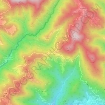 Kambreško topographic map, elevation, terrain