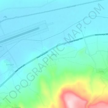 Çerçi topographic map, elevation, terrain