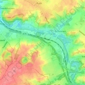 Nagelbeek topographic map, elevation, terrain