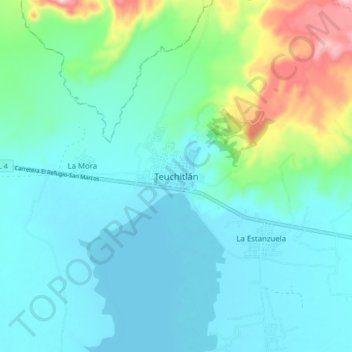 Teuchitlán topographic map, elevation, terrain