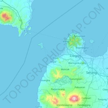 Pulau Ular topographic map, elevation, terrain