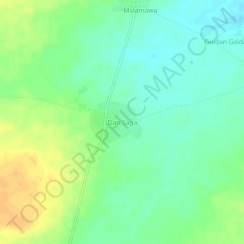 Dan Saga topographic map, elevation, terrain