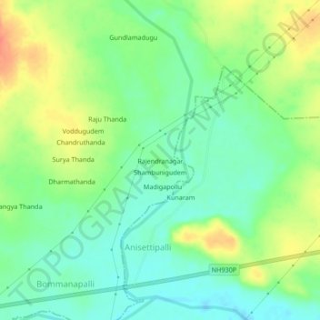 Rajendranagar topographic map, elevation, terrain
