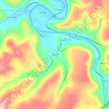 Tire Hill topographic map, elevation, terrain