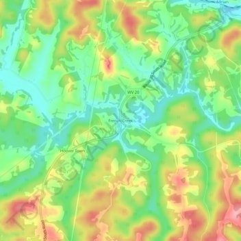 French Creek topographic map, elevation, terrain