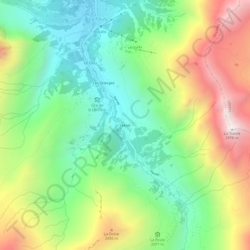 Ferret topographic map, elevation, terrain