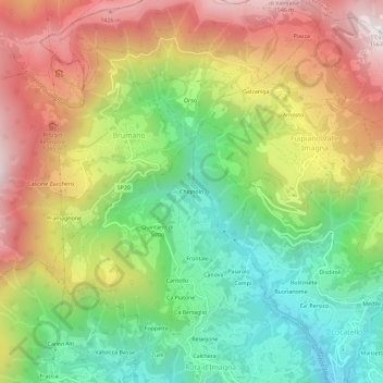 Chignolo topographic map, elevation, terrain