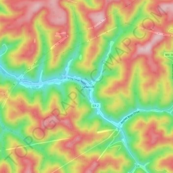 Coalwood topographic map, elevation, terrain