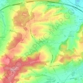 Rohrbach topographic map, elevation, terrain