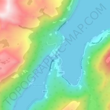 Straume topographic map, elevation, terrain