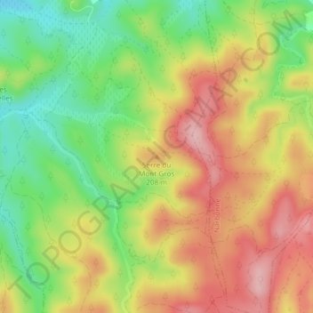 Serre du Mont Gros topographic map, elevation, terrain