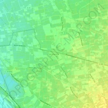 Les Vignères topographic map, elevation, terrain