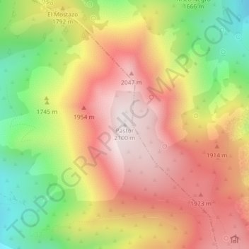 Pastor topographic map, elevation, terrain