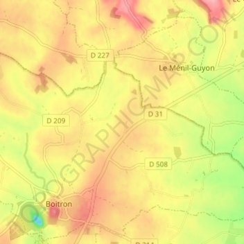 Avé topographic map, elevation, terrain