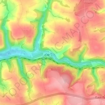 Drawbridge topographic map, elevation, terrain