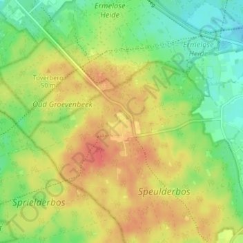 Drie topographic map, elevation, terrain