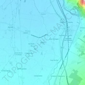Azzano topographic map, elevation, terrain