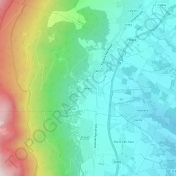 Airans topographic map, elevation, terrain