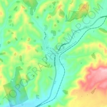 Hunterville topographic map, elevation, terrain