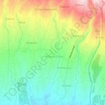 Mkoringa topographic map, elevation, terrain