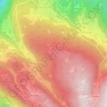 Lontovž topographic map, elevation, terrain