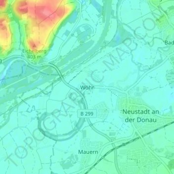 Wöhr topographic map, elevation, terrain