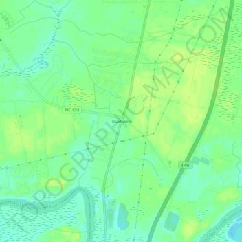 Marlboro topographic map, elevation, terrain